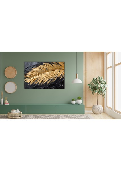 Dekoratif Tüy Altın Sarı Kanvas Tablo fiyatları