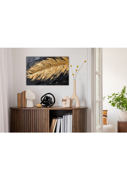 Dekoratif Tüy Altın Sarı Kanvas Tablo modelleri