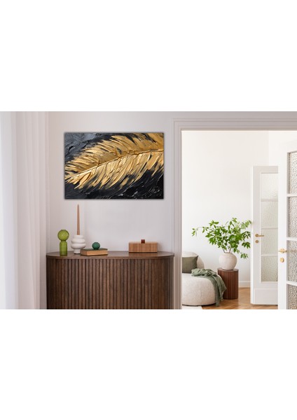 Dekoratif Tüy Altın Sarı Kanvas Tablo indirimleri