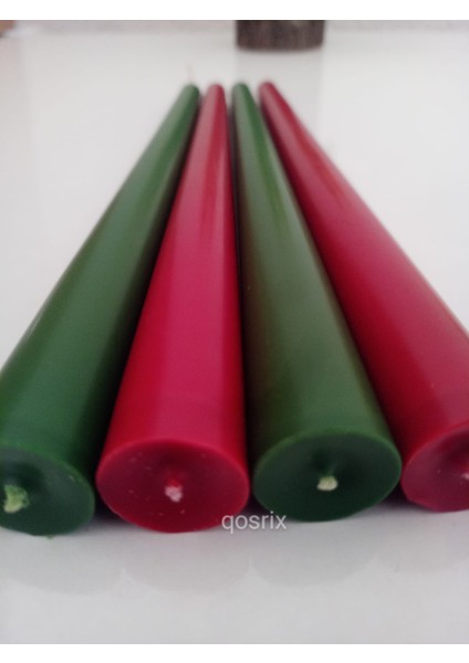 Yılbaşı Özel Serisi 4'lü Kırmızı Yeşil Şamdan Doğal Kokulu Soya Mumu Yeni Yıl Noel Uzun Çubuk Konik Mum fırsatları