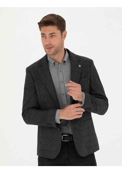 Erkek Füme Slim Fit Ceket 50273163-VR058