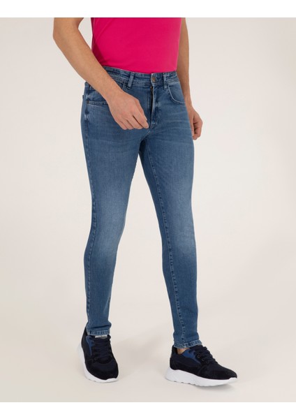 Erkek Mavi Slim Fit Jean Pantolon 50265270-VR036 fiyatları