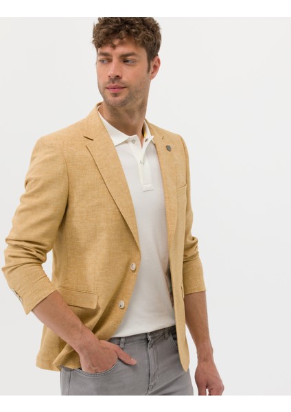 Erkek Sarı Ekstra Slim Fit Keten Karışımlı Blazer Ceket 50264619-VR044 modelleri