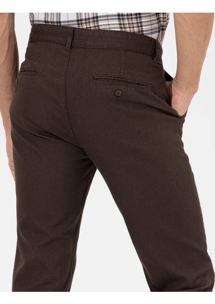 Erkek Kahverengi Slim Fit Kanvas Pantolon 50265904-VR029