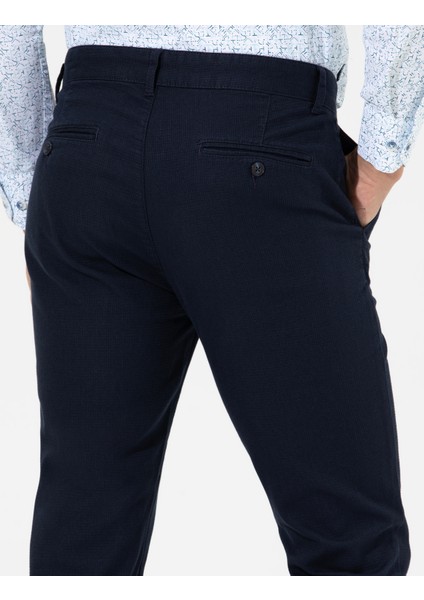 Erkek Lacivert Slim Fit Kanvas Pantolon 50265904-VR033