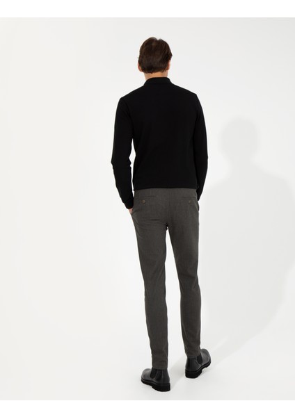 Erkek Haki Slim Fit Keten Karışımlı Chino Pantolon 50259718-VR027 fırsatları