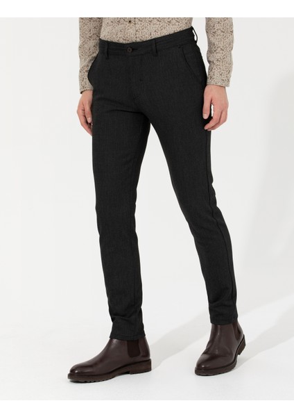 Erkek Siyah Slim Fit Kanvas Pantolon 50259761-VR046 fiyatları