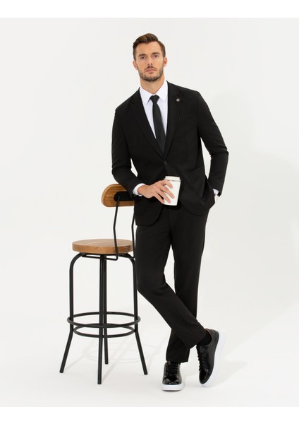 Erkek Siyah Ex. Slim Fit Takım Elbise 50261101-VR046