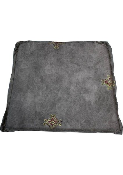 Knsz sırt minderi 1 li mazlum gri işlemeli kumaş cırtlı tel sandalyesi sırtı için