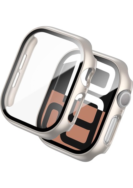 Apple Watch Seri 9-8-7 41MM Uyumlu Ekran ve Kasa Koruyucu Yıldız Işığı
