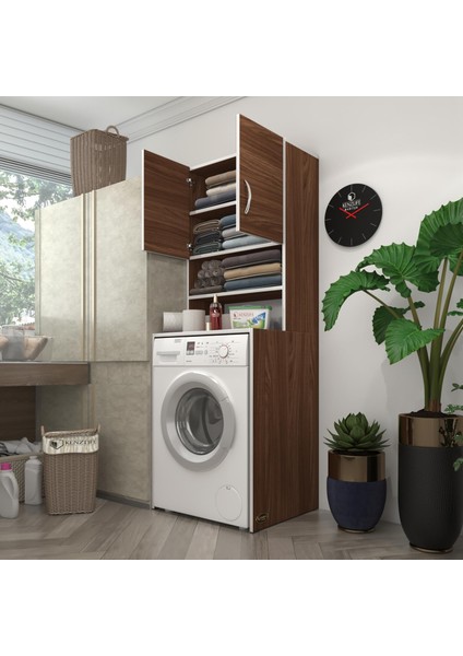 Kenzlife çamaşır makinesi dolabı hayzum cvz 180*066*55 banyo kiler çift kapaklı arkalıklı