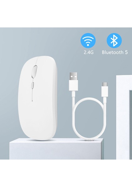 Macbook Şarj Edilebilir Sessiz Mouse Bluetooth + 2.4Hz Wifi Kablosuz Mouse Fare modelleri