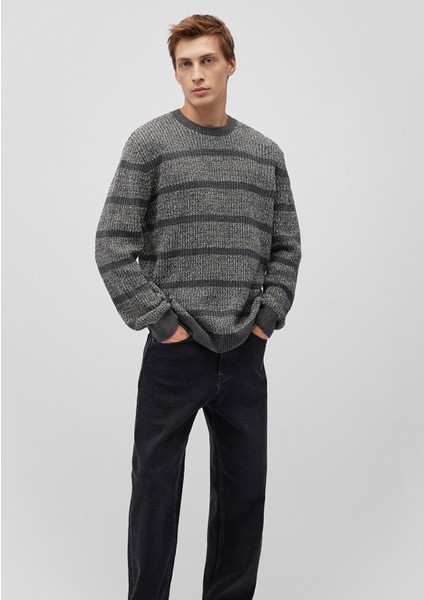 Çizgili Gri Kazak 0710229-70098 fiyatları