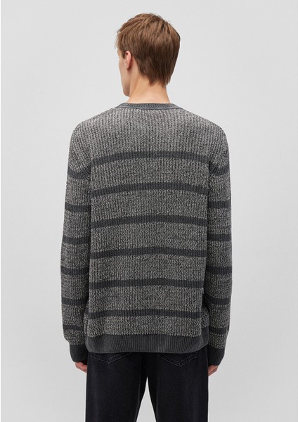 Çizgili Gri Kazak 0710229-70098 fırsatları