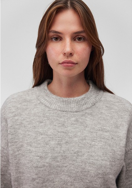 Yün Karışımlı Bisiklet Yaka Crop Gri Kazak 1710496-83096 indirimleri