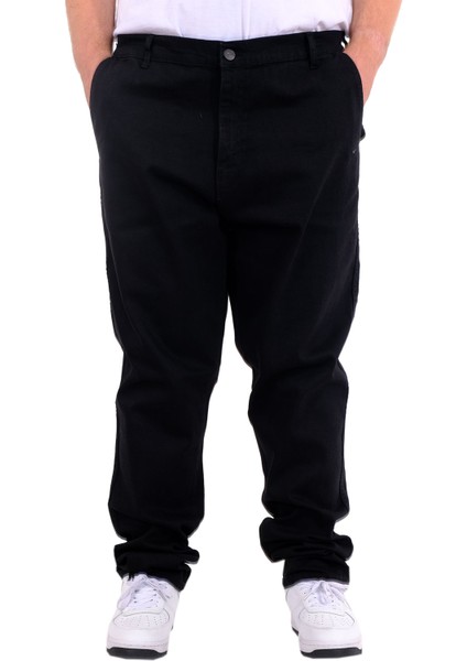 Mode Xl Büyük Beden Erkek Kot Pantolon Yan Cep Chıno 18880 Siyah