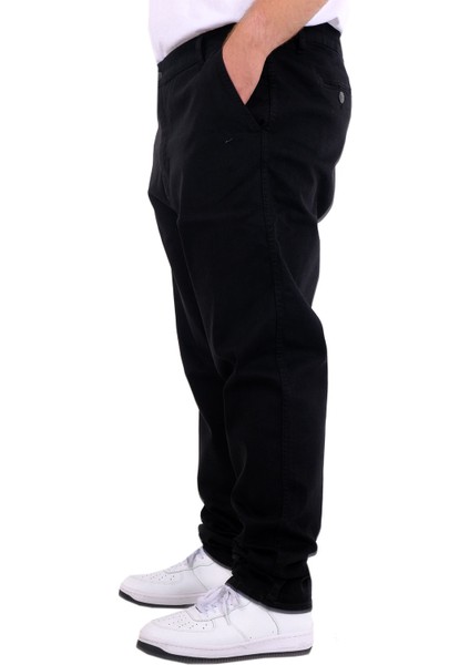 Mode Xl Büyük Beden Erkek Kot Pantolon Yan Cep Chıno 18880 Siyah