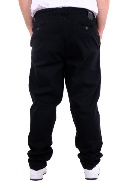 Mode Xl Büyük Beden Erkek Kot Pantolon Yan Cep Chıno 18880 Siyah