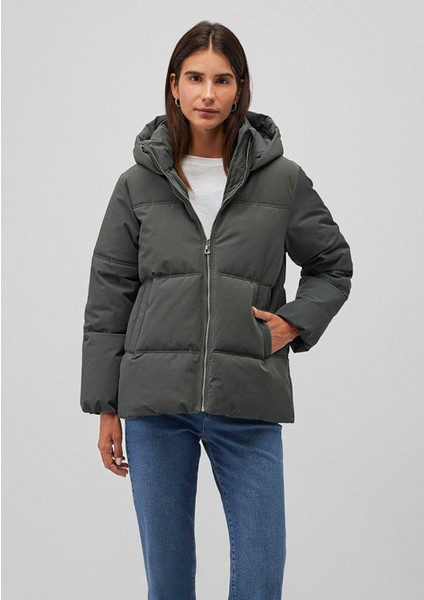 Kapüşonlu Yeşil Şişme MONT1110445-71598