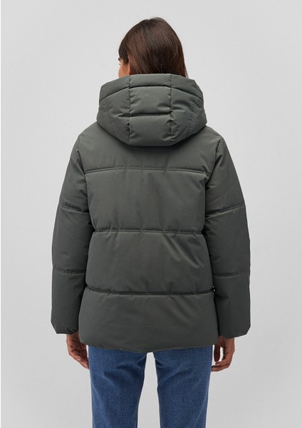 Kapüşonlu Yeşil Şişme MONT1110445-71598 fırsatları