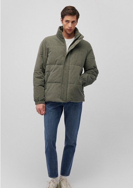 Dik Yaka Yeşil Kadife Ceket 0110476-85485