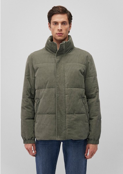 Dik Yaka Yeşil Kadife Ceket 0110476-85485 modelleri