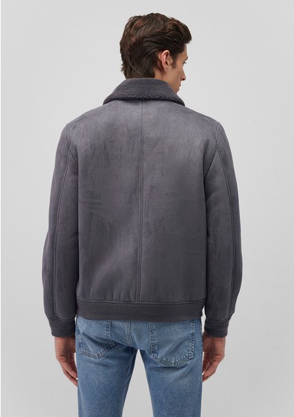 Suni Kürk Detaylı Gri Suni Süet CEKET0110450-80776 modelleri