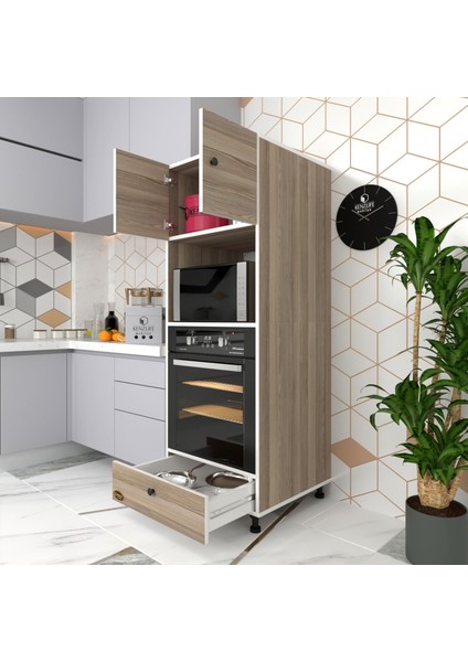 Kenzlife fırın dolabı kamile crd 162*60*56 mutfak çekmeceli ayaklı banyo kiler ofis