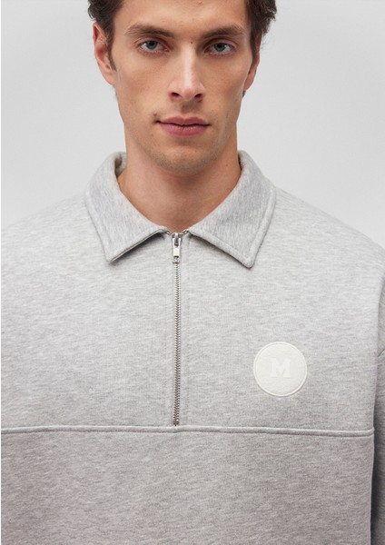 Mühür Logo Baskılı Gri SWEATSHIRT0S10256-80196