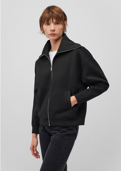 Sporty Lux Fermuarlı Siyah SWEATSHIRT1S10295-900