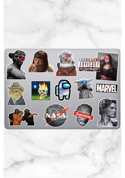 Aesthetic Temalı Seri 1 Sticker Telefon Laptop Notebook Tablet Defter Matara Stiker Etiket