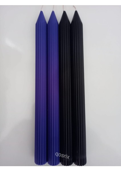 Yılbaşı Özel Serisi 4'lü Siyah Mor Şamdan Doğal Kokulu Soya Mumu Yeni Yıl Noel Uzun Çubuk Konik Mum fırsatları