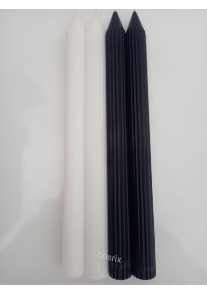 Yılbaşı Özel Serisi 4'lü Siyah Beyaz Şamdan Doğal Kokulu Soya Mumu Yeni Yıl Noel Uzun Çubuk Konik Mum fırsatları