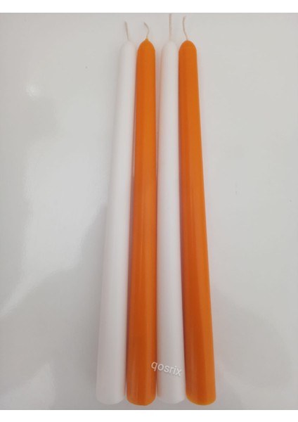 Yılbaşı Özel Serisi 4'lü Turuncu Beyaz Şamdan Doğal Kokulu Soya Mumu Yeni Yıl Noel Uzun Çubuk Konik Mum fiyatları