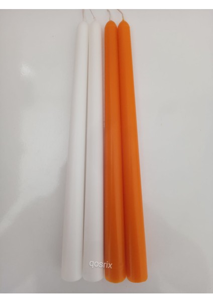Yılbaşı Özel Serisi 4'lü Turuncu Beyaz Şamdan Doğal Kokulu Soya Mumu Yeni Yıl Noel Uzun Çubuk Konik Mum fırsatları