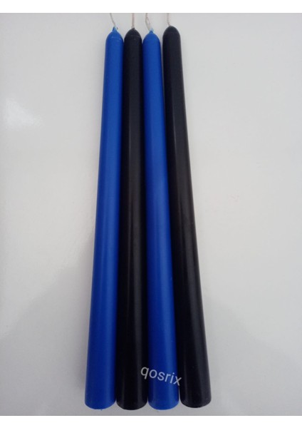 Yılbaşı Özel Serisi 4'lü Siyah Mavi Şamdan Doğal Kokulu Soya Mumu Yeni Yıl Noel Uzun Çubuk Konik Mum fiyatları