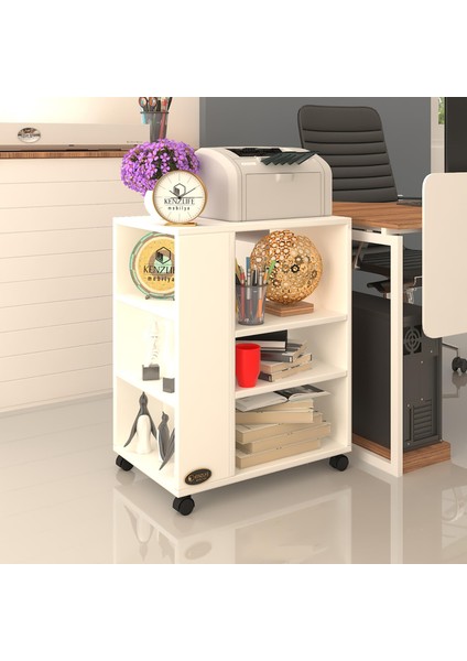 Kenzlife ofis yazıcı masası berubetto106 byz 106*090*60 tekerlekli sekreter
