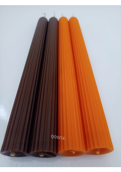 Yılbaşı Özel Serisi 4'lü Turuncu Kahverengi Şamdan Doğal Kokulu Soya Mumu Yeni Yıl Noel Uzun Çubuk Konik Mum indirimleri