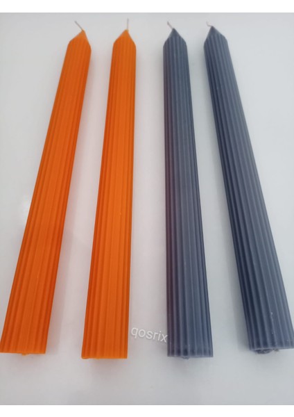 Yılbaşı Özel Serisi 4'lü Turuncu Gri Şamdan Doğal Kokulu Soya Mumu Yeni Yıl Noel Uzun Çubuk Konik Mum fiyatları