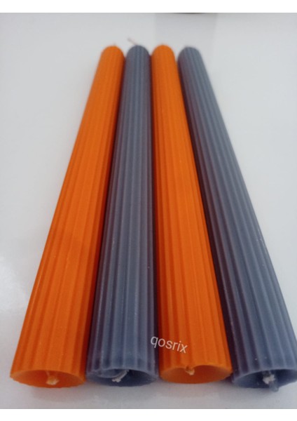 Yılbaşı Özel Serisi 4'lü Turuncu Gri Şamdan Doğal Kokulu Soya Mumu Yeni Yıl Noel Uzun Çubuk Konik Mum fırsatları