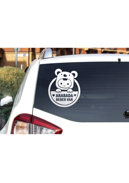 Arabada Bebek Var Araba, Motorsiklet, Kask, Laptop, Cam Sticker