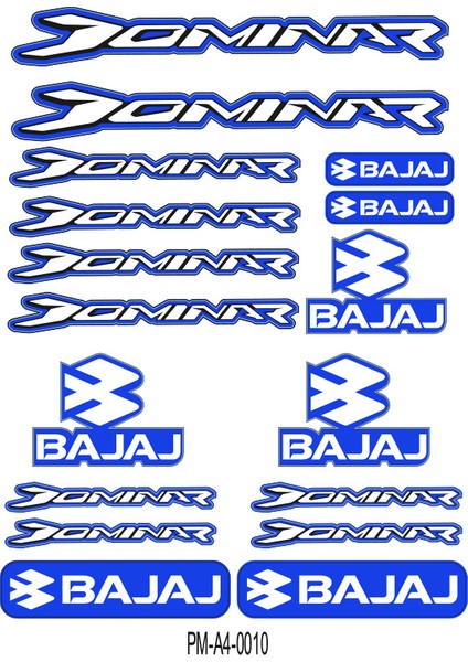 Dominar Bajaj Motosiklet Çoklu Sticker Seti 06