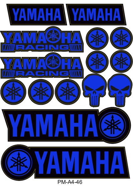 Yamaha Motosiklet Çoklu Sticker Seti 02