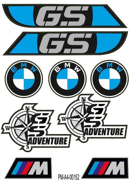 Gs Bmw Tasarımlı Ekipman Kask Motorsiklet Sticker Seti 02