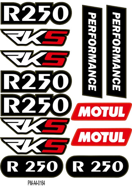 Rks R250 Tasarımlı Ekipman Kask Motorsiklet Sticker Seti 05