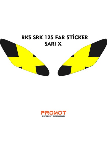 Rks Srk 125R Uyumlu Far Kaplama Sticker Sarı x