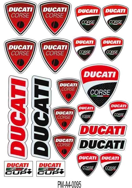 Sponsor Ducatı Cup Ekipman Kask Motorsiklet Sticker Seti 01