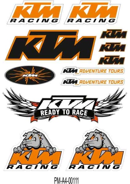Ktm Sponsor Tasarımlı Ekipman Kask Motorsiklet Sticker Seti 01