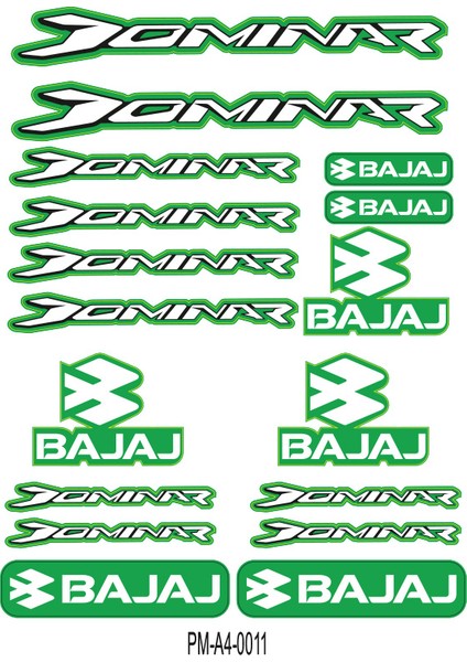 Dominar Bajaj Motosiklet Çoklu Sticker Seti 07