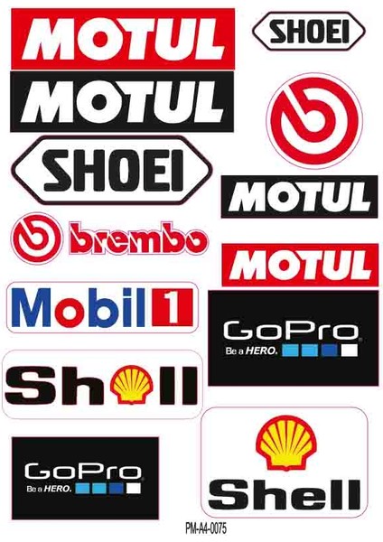 Sponsor Redbull Ekipman Kask Motorsiklet Sticker Seti 01